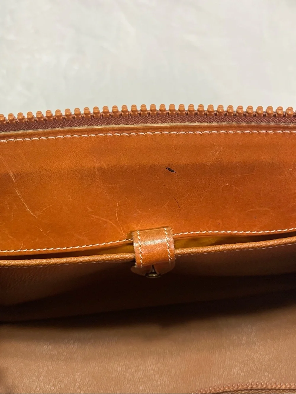 Vintage Trio Dooney & Bourke Red Leather Satchel, Wallet, Keychain Tan Trim READ